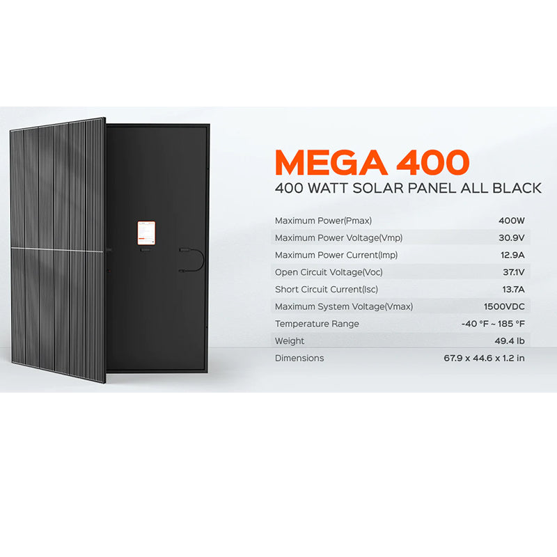 Rich Solar MEGA 400 Watt Monocrystalline Solar Panel | High Efficiency | Best Panel for Grid-Tie and Off-Grid