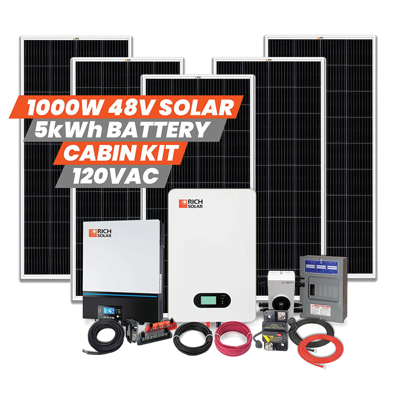 Rich Solar 1000W 48V 120VAC Cabin Kit