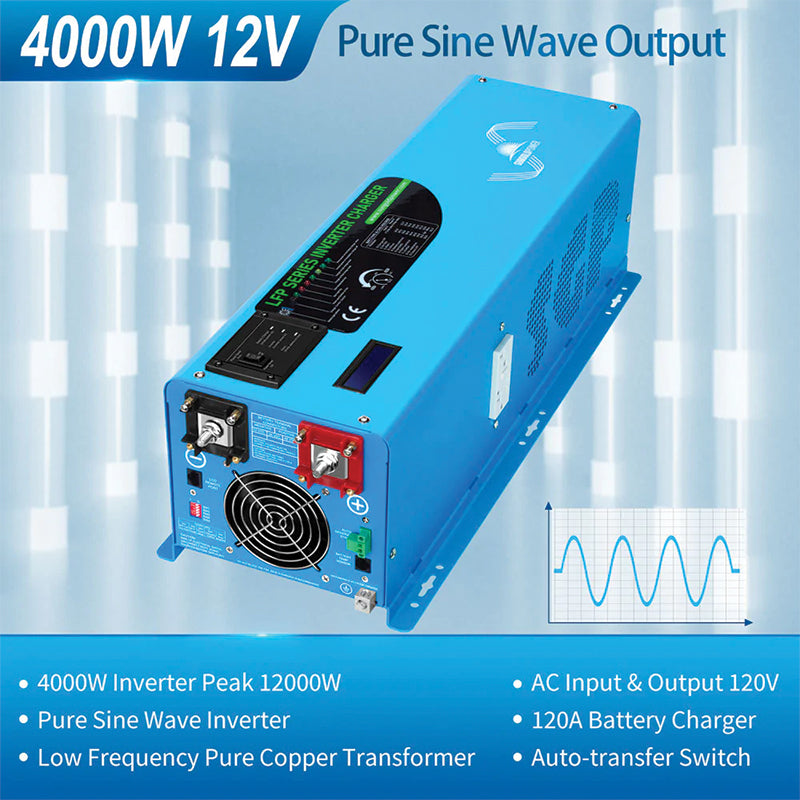 SunGoldPower 4000W DC 12V Pure Sine Wave Inverter With Charger