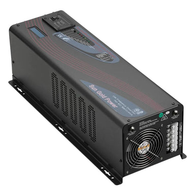 4000w dc 24v split phase pure sine wave inverter with charger 3 quarter front view 1